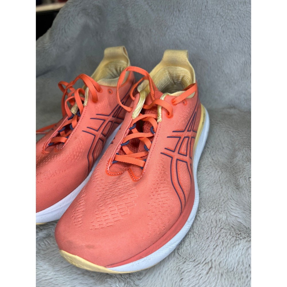 ASICS Womens Gel-Nimbus 25 Running Shoes Wide Coral Orange 8W 1012B437 - Picture 7 of 11